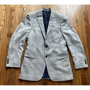 Gieves & Hawkes Blazer Mens Size 40R Gray Wool Silk Glen Plaid Jacket Savile Row